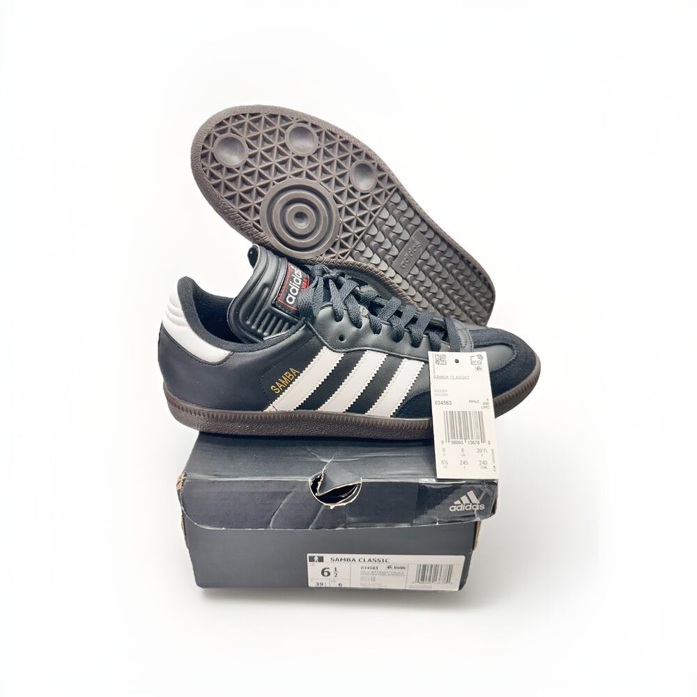 Adidas SAMBA CLASSIC Sneakers 034563 Core Black White Dark Brown Men’s Size 6.5
